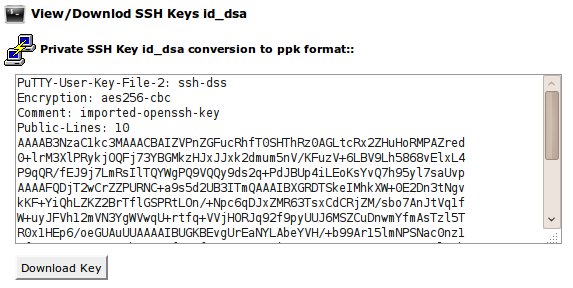 SSH private key download