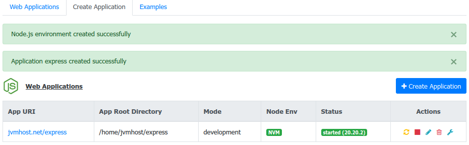 DirectAdmin NodeJS Plugin - Node Environment Ready